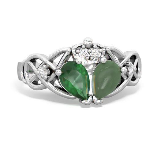 jade-emerald claddagh ring