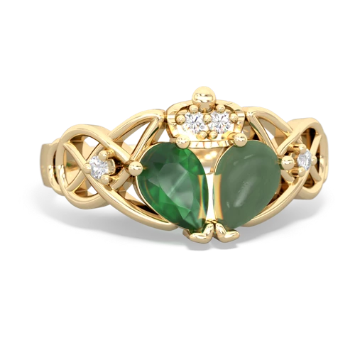 jade-emerald claddagh ring