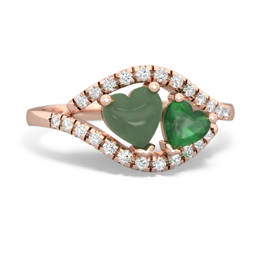 jade-emerald mother child ring