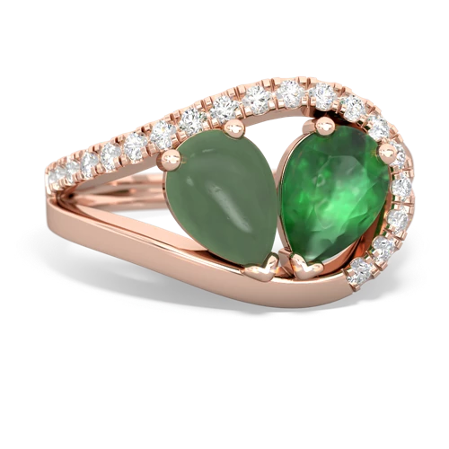 jade-emerald pave heart ring