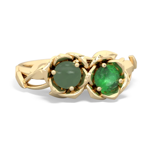 jade-emerald roses ring