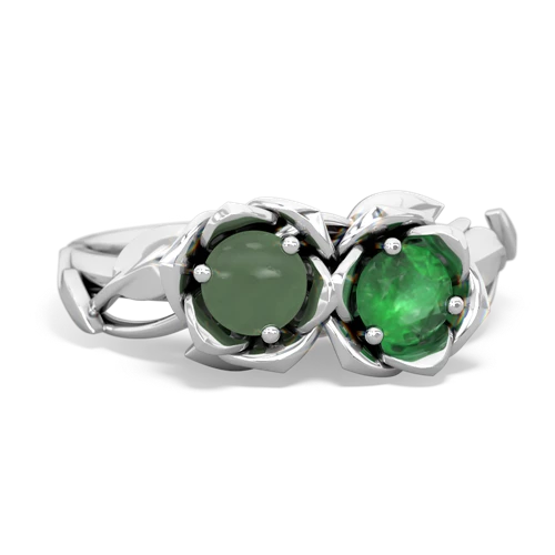 jade-emerald roses ring