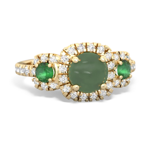 jade-emerald three stone regal ring
