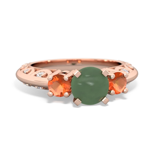 jade-fire opal engagement ring