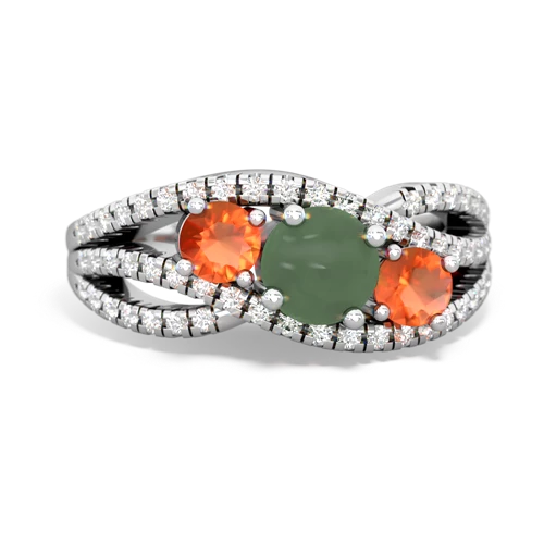 jade-fire opal three stone pave ring