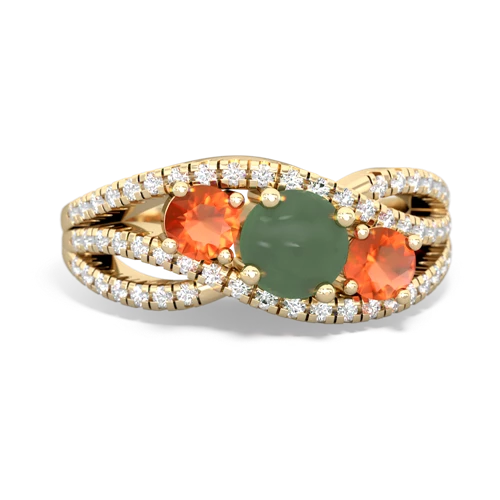 jade-fire opal three stone pave ring