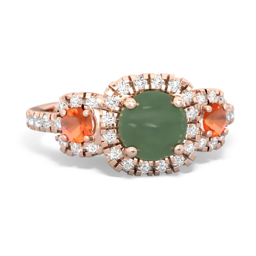 jade-fire opal three stone regal ring
