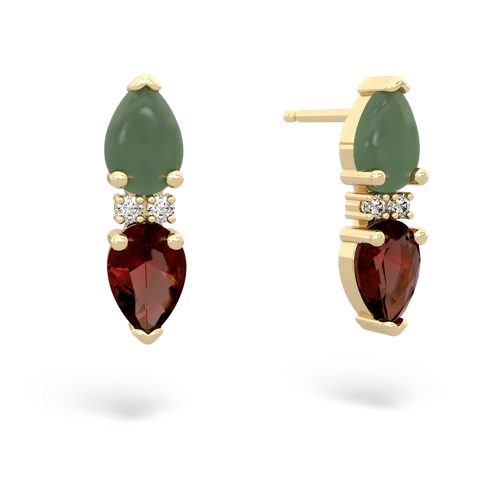 jade-garnet bowtie earrings