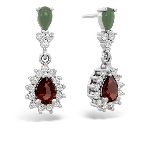 jade-garnet dangle earrings