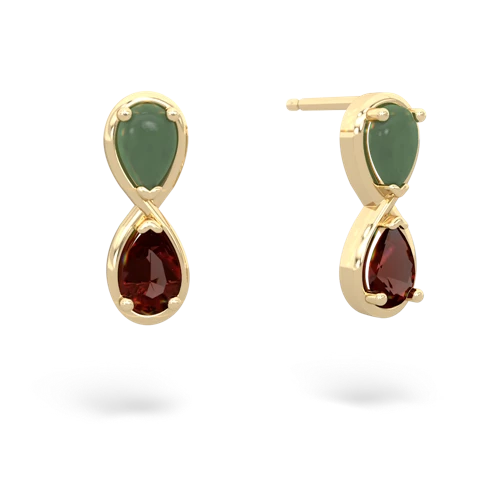 jade-garnet infinity earrings