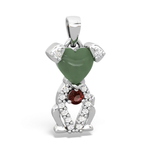 jade-garnet birthstone puppy pendant