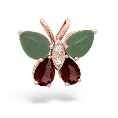 jade-garnet butterfly pendant