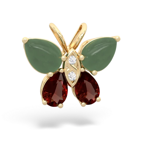 jade-garnet butterfly pendant