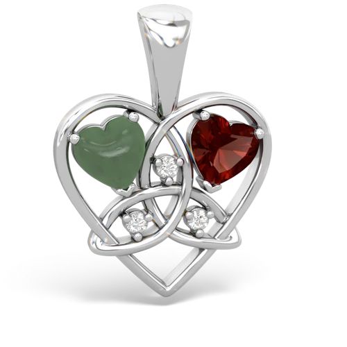 jade-garnet celtic heart pendant