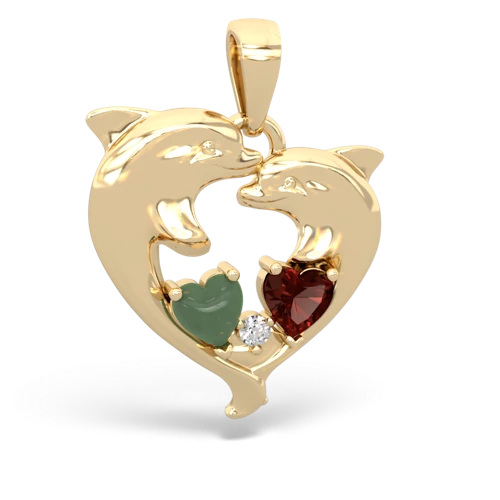 jade-garnet dolphins pendant