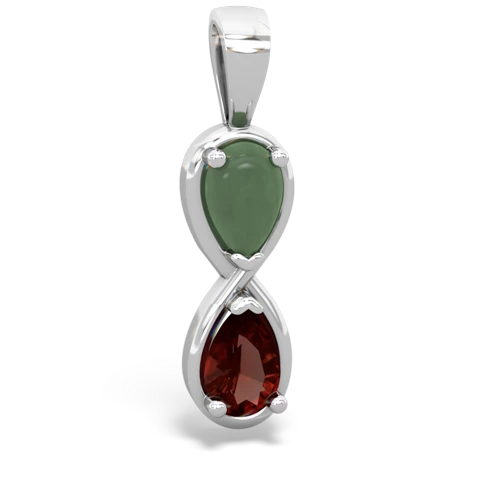 jade-garnet infinity pendant