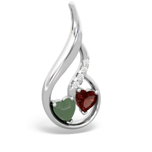jade-garnet keepsake swirl pendant