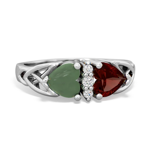 jade-garnet celtic ring