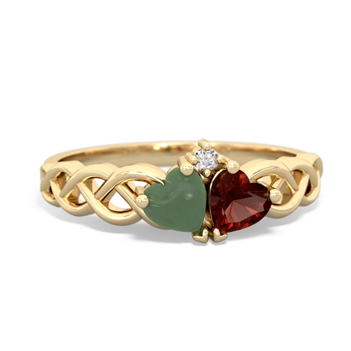 jade-garnet celtic braid ring