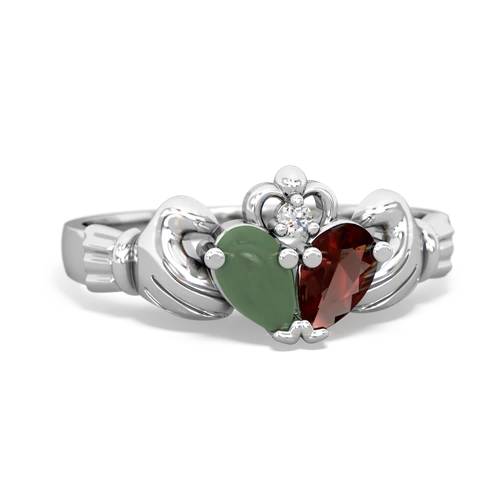 jade-garnet claddagh ring