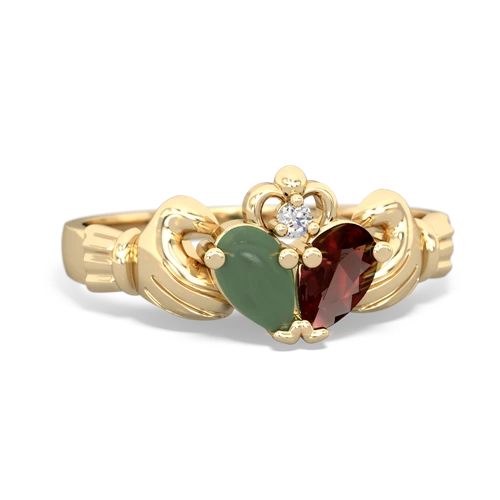 jade-garnet claddagh ring