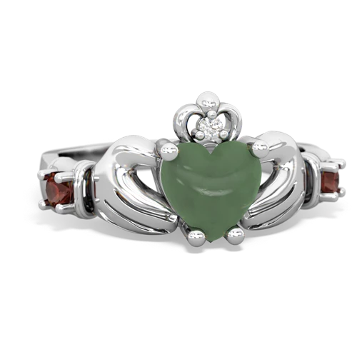 jade-garnet claddagh ring