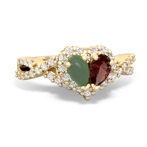jade-garnet engagement ring