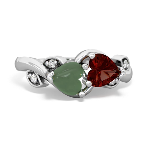 jade-garnet floral keepsake ring