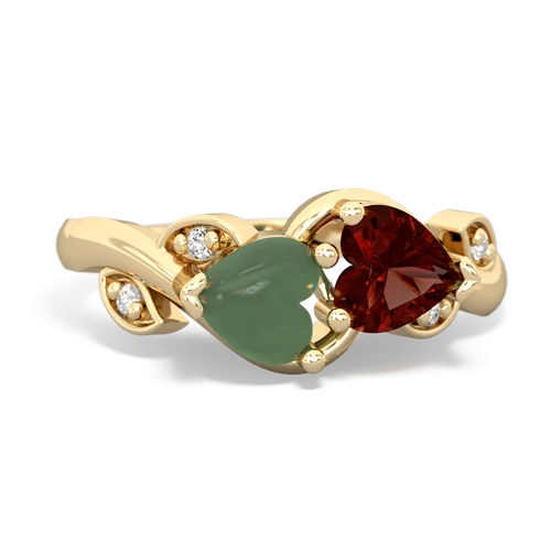 jade-garnet floral keepsake ring