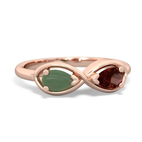 jade-garnet infinity ring