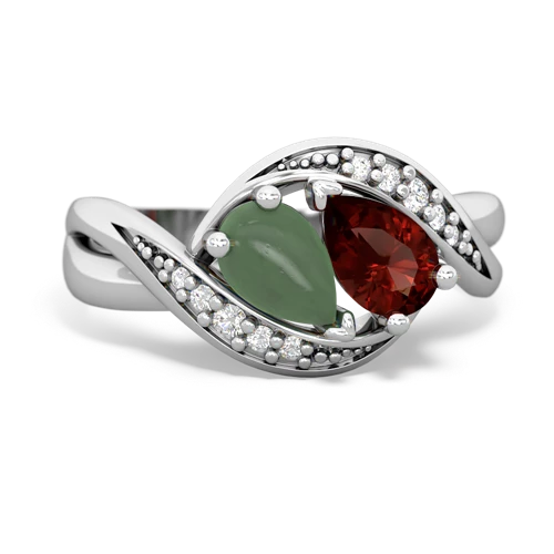 jade-garnet keepsake curls ring