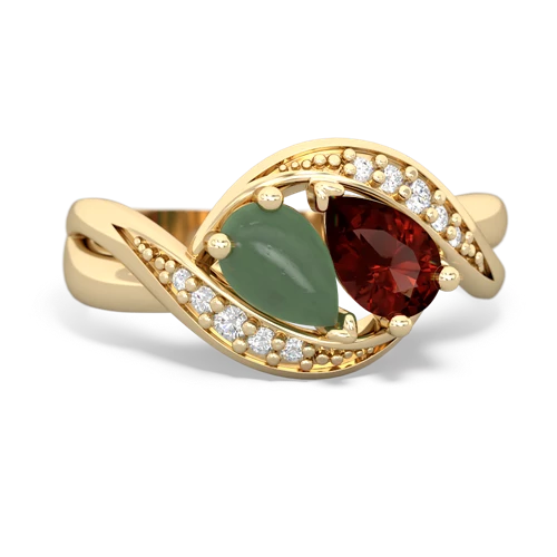 jade-garnet keepsake curls ring