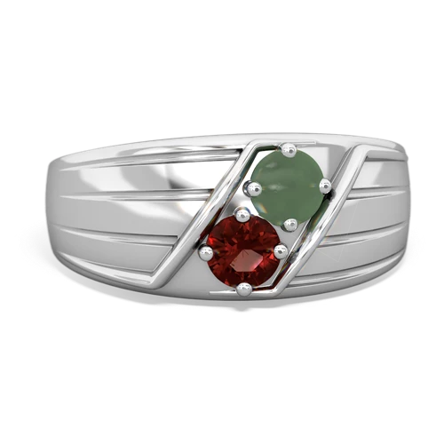 jade-garnet mens ring