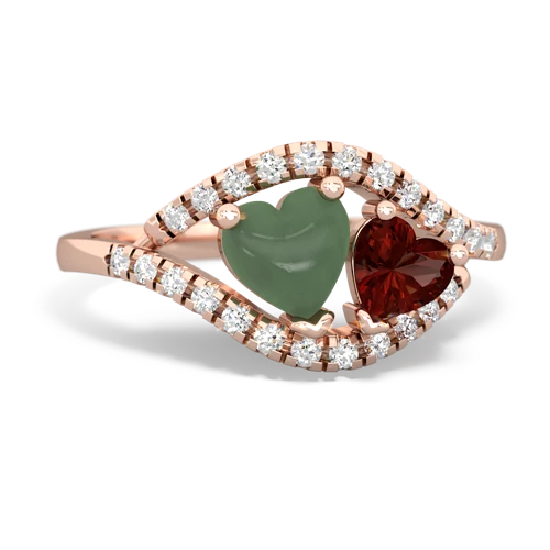 jade-garnet mother child ring