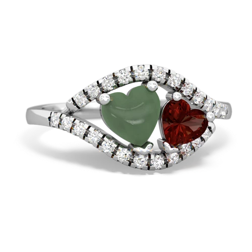 jade-garnet mother child ring