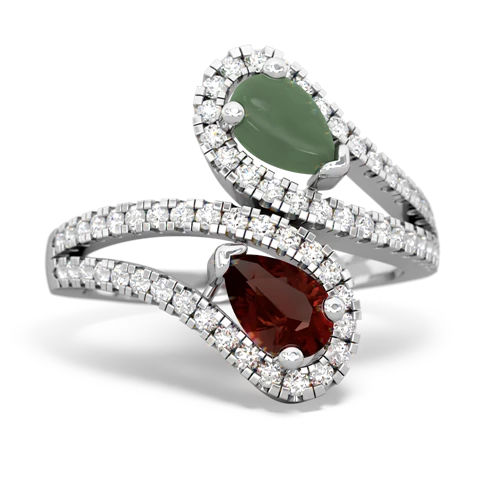 jade-garnet pave swirls ring