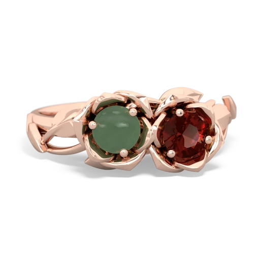 jade-garnet roses ring
