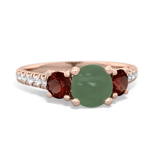 jade-garnet trellis pave ring