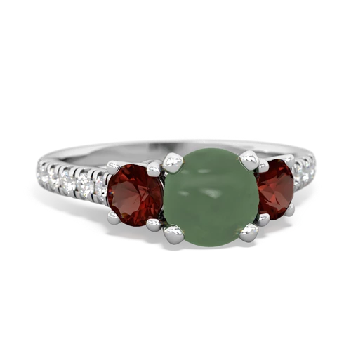 jade-garnet trellis pave ring