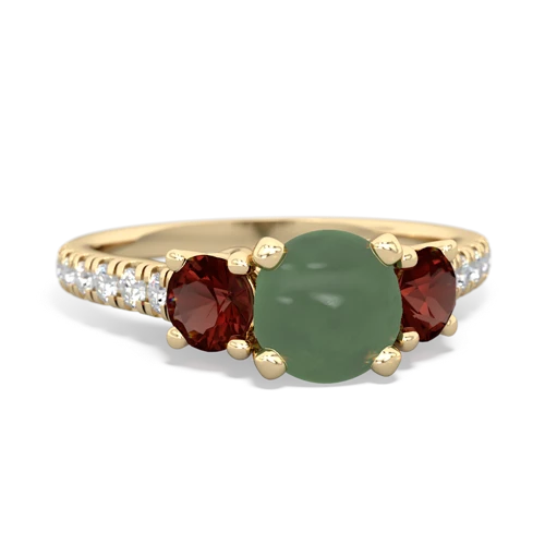 jade-garnet trellis pave ring