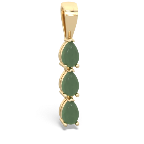 white topaz-emerald three stone pendant