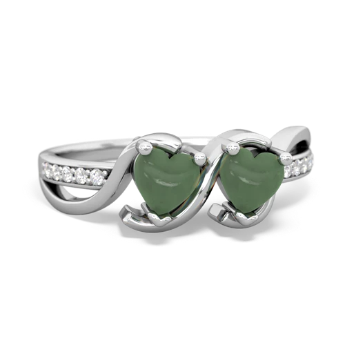 jade-jade double heart ring