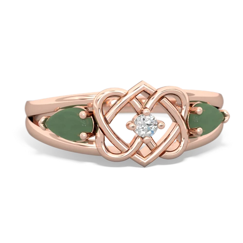 jade-jade double heart ring