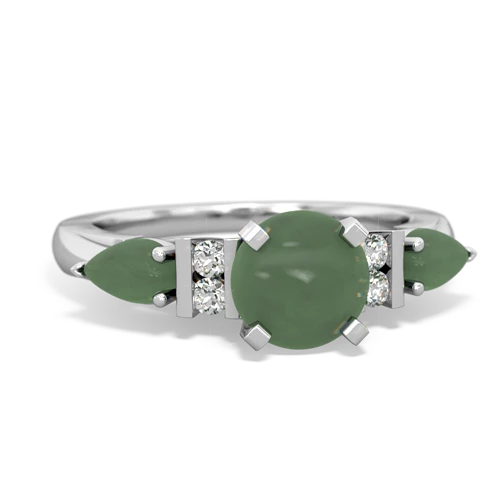 white topaz-emerald engagement ring
