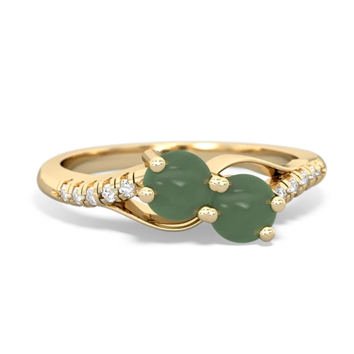 jade-jade two stone infinity ring