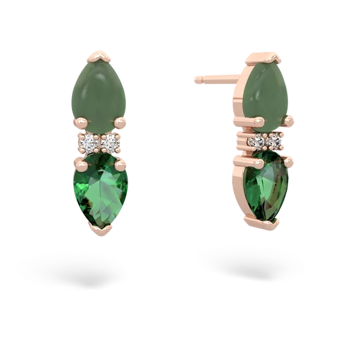 jade-lab emerald bowtie earrings