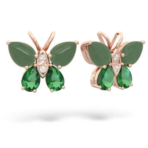 jade-lab emerald butterfly earrings