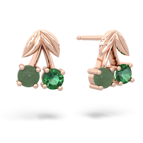 jade-lab emerald cherries earrings