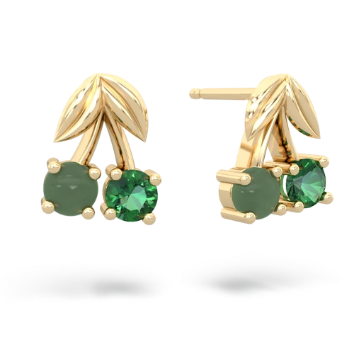 jade-lab emerald cherries earrings