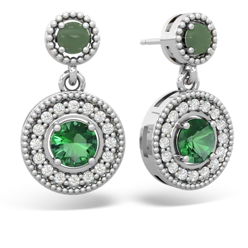 jade-lab emerald halo earrings